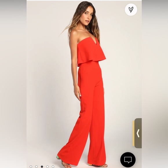 Lulus Power of Love Red Jumpsuit XS - Picture 4 of 5